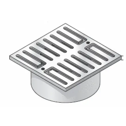 5" Polished Brass Square Grate With Collar, Connects To 3" Pipse And 4" Fittings 5" Polished Brass Square Grate With Collar, Connects To 3" Pipse And 4" Fittings