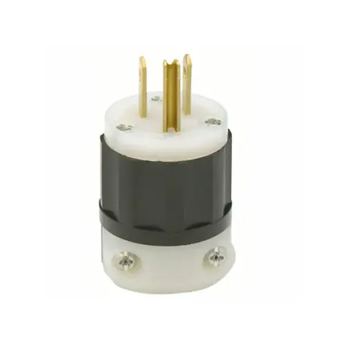 Black & White Straight Blade Plug 15 Amp 125v 5-15p Industrial Grade