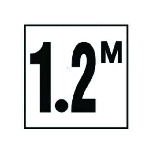 6" X 6" 1.2 Metric Number With M Smooth Tile Depth Marker 6" X 6" 1.2 Metric Number With M Smooth Tile Depth Marker