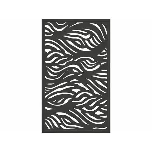 60"x36"x.75" Gry Waves Framed Mod Wpc Panel