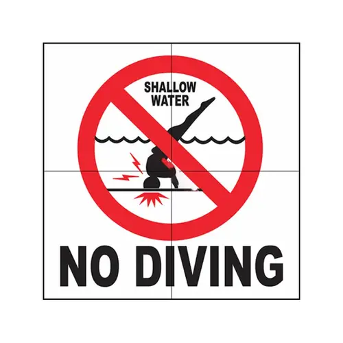 12"x12" Non-skid'ternational No Diving Depth Marker 12"x12" Non-skid'ternational No Diving Depth Marker
