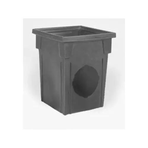 24" Black Square Catch Basin Drain With 2 Openings 24" Black Square Catch Basin Drain With 2 Openings