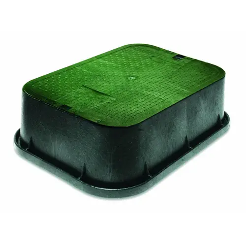 13" X 20" X 6" Extension Black Box With Green Lid - Irrigation Control Valve 13" X 20" X 6" Extension Black Box With Green Lid - Irrigation Control Valve