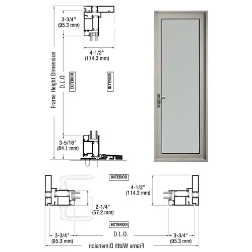 Clear Anodized Series 925 Patio Door Hinge Left Swing Out Clear Anodized Series 925 Patio Door Hinge Left Swing Out