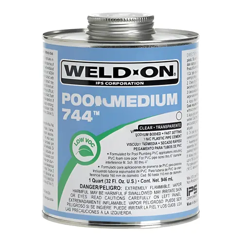 8oz 744 Clear Pool Medium Mb Pvc Cement 8oz 744 Clear Pool Medium Mb Pvc Cement