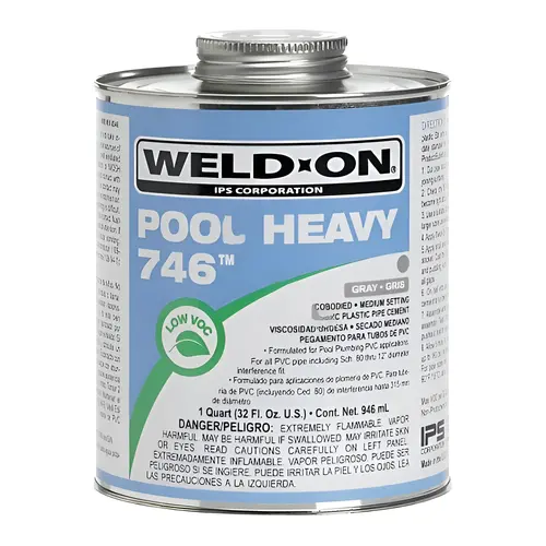 746 Gray Pool Pvc Solvent Cement 1 Qt 746 Gray Pool Pvc Solvent Cement 1 Qt