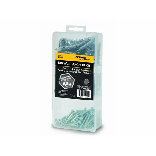 Drywall Anchor Kit With Zinc Anchors