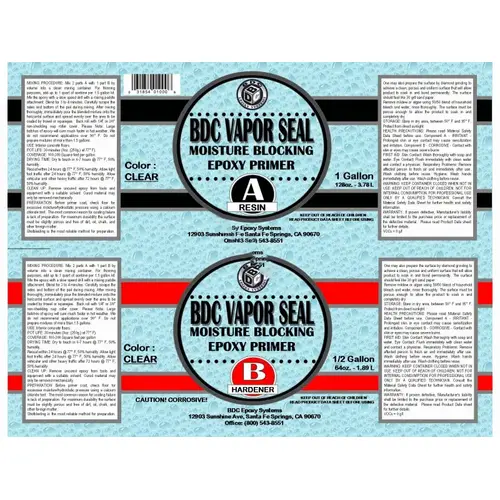 Bdcvapor-1.5 1.5gal Clear Vapor Seal Primer Bdcvapor-1.5 1.5gal Clear Vapor Seal Primer