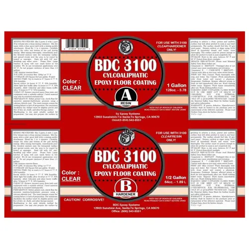 1.5gal 3100 Clear Cycloaliphatic Epoxy Kit