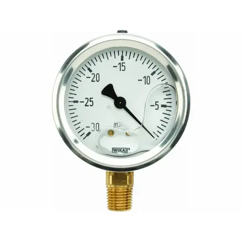 2.5" -30-0 Hgpsi Liq Fill Steel Vacuum Gauge