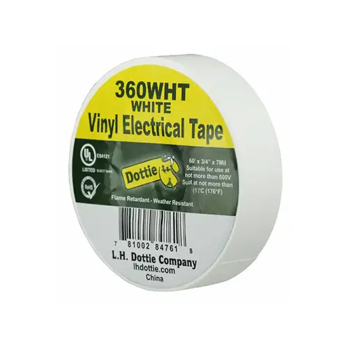 .75" X 66' White Premium Color Coding Pvc Tape .75" X 66' White Premium Color Coding Pvc Tape