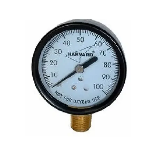 2" Steel Pressure Gauge With 1/8" Back Mount Mip Connection 0-30 Psi