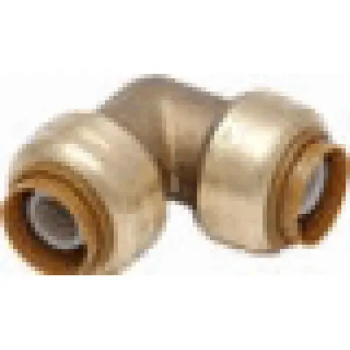 Brass Pipe 90 degree Elbow: 1 x 1" Fitting, Push-to-Connect x Push-to-Connect, Lead Free