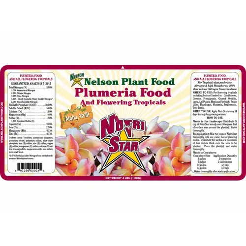Nutri Star Plumeria 2 Nelson 5-30-5 Food 2#