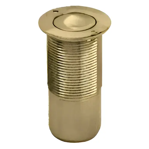Brass Dust Proof Keeper, Non-Locking Type, 1-1/4" Head Diameter, For Glass Entrance Systems, Polished Brass Finish Brass Dust Proof Keeper, Non-Locking Type, 1-1/4" Head Diameter, For Glass Entrance Systems, Polished Brass Finish