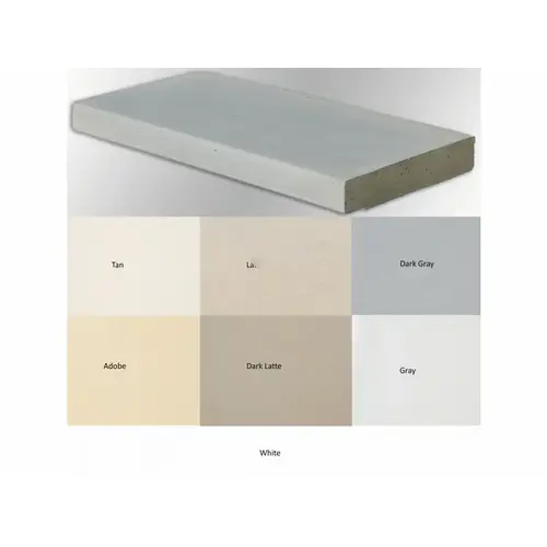 12"x24" White Straight Pc Eased Edge Coping