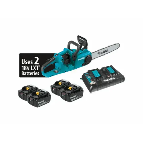 Makita 14" Bar Chain Saw 18V LXT Lithium-Ion Cordless Brushless Motor Rear Handle, w/5.0 Ah Battery included Makita 14" Bar Chain Saw 18V LXT Lithium-Ion Cordless Brushless Motor Rear Handle, w/5.0 Ah Battery included
