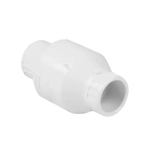 6" White Pvc Utility Swing Check Valve, Socket, Epdm