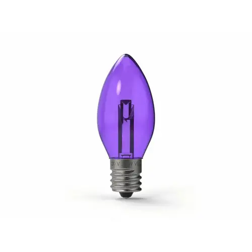Purple C9 (e12) Transparent Incandescent Bulb