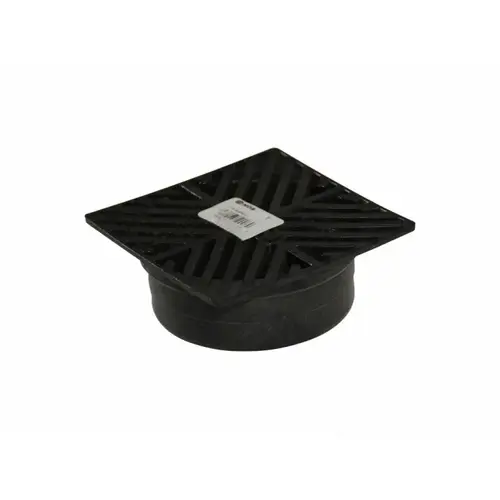 5" Black Plastic Square Grate, Connects To 4" Drain Pipes And Fittings 5" Black Plastic Square Grate, Connects To 4" Drain Pipes And Fittings