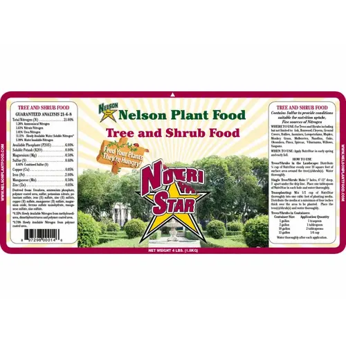 Nutri Star Tree Food 25 Nelson 21-6-8 Tree & Shrub 25#