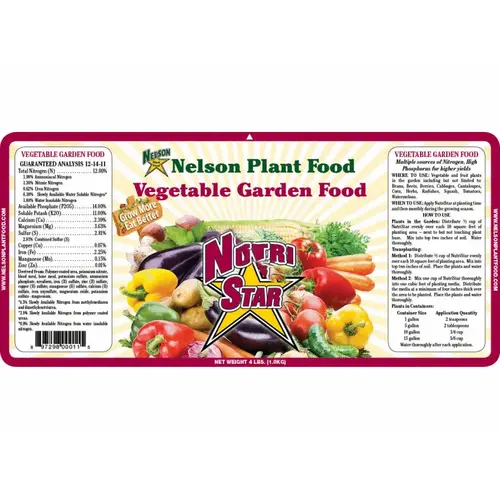Nutri Star Veg Garden 2 Nelson 12-14-11 Veg Garden Food 2# Nutri Star Veg Garden 2 Nelson 12-14-11 Veg Garden Food 2#