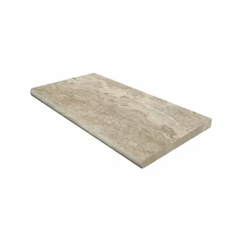 12"x24"x.75" Silver Travertine Bullnose Porcelain Coping 12"x24"x.75" Silver Travertine Bullnose Porcelain Coping