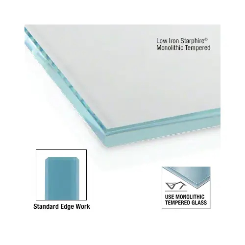 1/2" Thick Low Iron Starphire Tempered Glass 1/2" Thick Low Iron Starphire Tempered Glass