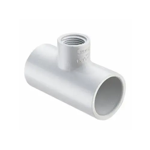 2" X .75" Sch40 Pvc Reducing Tee Socket X Fipt White 2" X .75" Sch40 Pvc Reducing Tee Socket X Fipt White