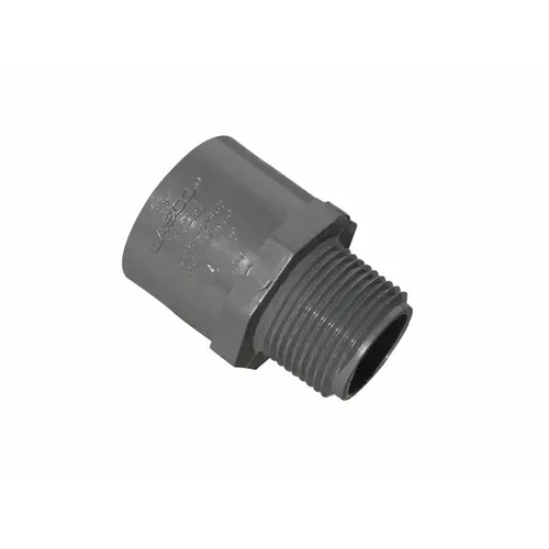 3/4" Mpt X Slip Sch80 Male Adapter Gray