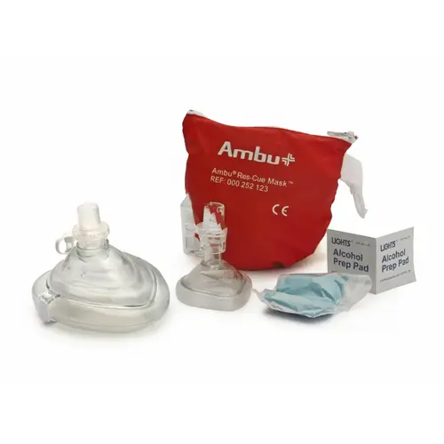 Ambu Adult Child Combo Cpr Masks With O2 Inlet Case Pouch Kit