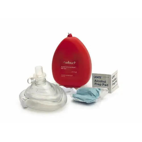 Ambu Cpr Mask With O2 Inlet, Headstrap, Gloves, And Wipes Ambu Cpr Mask With O2 Inlet, Headstrap, Gloves, And Wipes