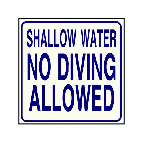 24"x24" Sign No Diving Sc Approved Blue/White