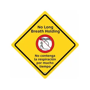 CLARION SAFETY SYSTEMS LLC WSS2106-01B-ESM 15 1/2" English/spanish Outdoor No Long Breath Holding Sign