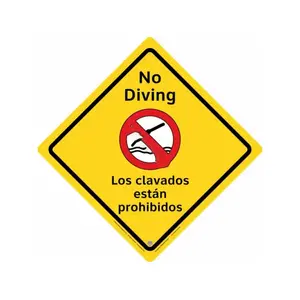 CLARION SAFETY SYSTEMS LLC WSS2103-02B-ESM Outdoor Eng/sp 23" No Diving Sign