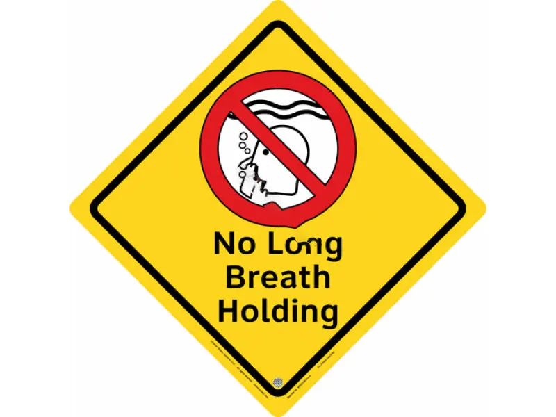 CLARION SAFETY SYSTEMS LLC 15 1/2 Indoor No Long Breath Holding Sign WSS2106-01A-E CLARION SAFETY SYSTEMS LLC 15 1/2 Indoor No Long Breath Holding Sign WSS2106-01A-E