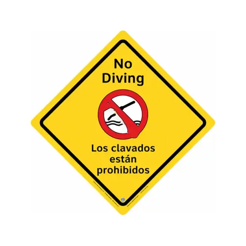 15 1/2" English/spanish Outdoor No Diving Sign