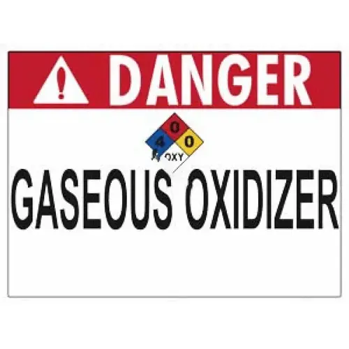 24"x18" Red/white Danger Gaseous Oxidizer Sign