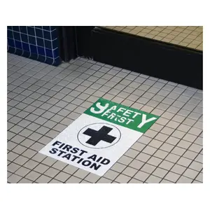 FLOOR SIGNAGE LLC 3231207CG First Aid Station Deck Sign
