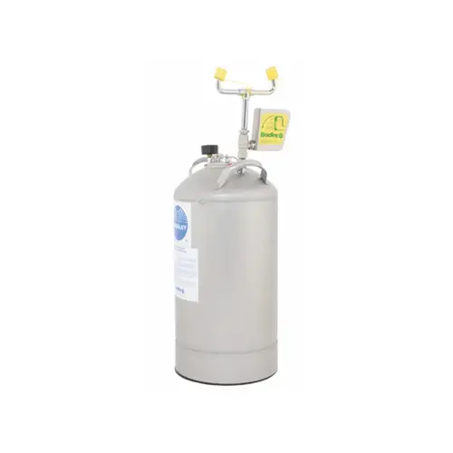 10 Gallon, 0.4 GPM Flow Rate at 30 PSI, Pressurized with Drench Hose Stainless Steel, Portable Eye Wash Station 10 Gallon, 0.4 GPM Flow Rate at 30 PSI, Pressurized with Drench Hose Stainless Steel, Portable Eye Wash Station