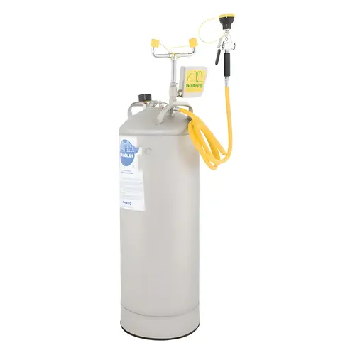 15 Gallon, 0.4 GPM Flow Rate at 30 PSI, Pressurized with Drench Hose Stainless Steel, Portable Eye Wash Station 15 Gallon, 0.4 GPM Flow Rate at 30 PSI, Pressurized with Drench Hose Stainless Steel, Portable Eye Wash Station