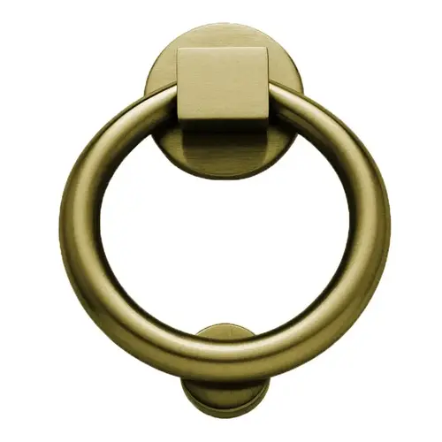 Ring Door Knocker Satin Brass with Brown Finish Ring Door Knocker Satin Brass with Brown Finish