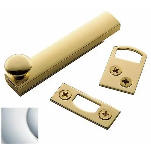 3" Surface Bolt Bright Chrome Finish