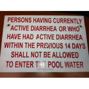 T&K Pool Products TKDS Red/ White Diarrhea Sign