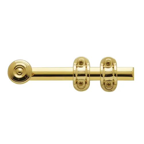 6" Ornamental Surface Bolt Lifetime Brass Finish