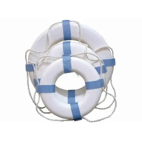 PS373, White Ring Buoy, 24" (Decorative, not Coast Guard Approved)