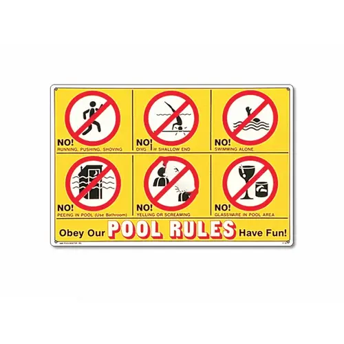 24"x18" Obey Our Pool Rules Sign