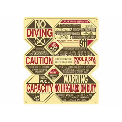 39" X 46" 8-in-1 California Pool & Spa Safety Sign