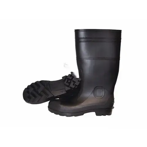 16" Black Pvc Size 11 Plain Toe Boot 16" Black Pvc Size 11 Plain Toe Boot