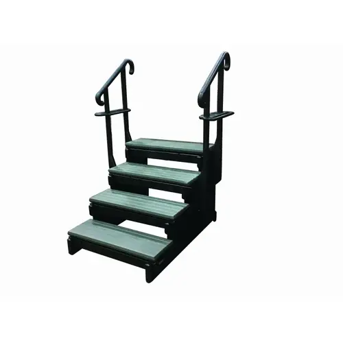 36" Deep Gry 4-tread Spa Step W/ Blk Frame 36" Deep Gry 4-tread Spa Step W/ Blk Frame